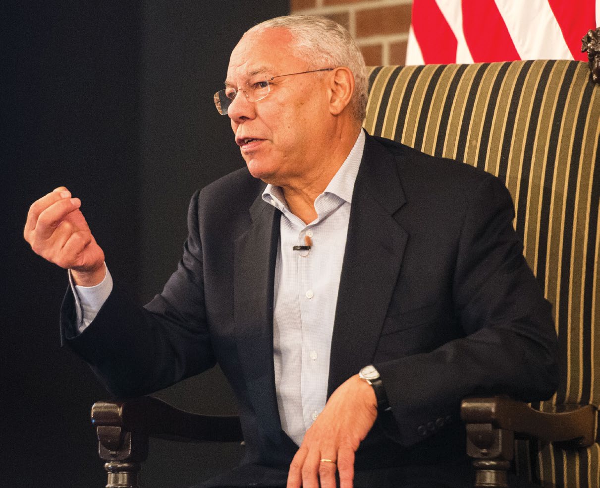 Retired Gen. Colin Powell addresses leaders from all components at the first CSA Army Profession Symposium, held at the U.S. Military Academy at West Point, NY, July 30, 2014. (U.S. Army photo by Staff Sgt. Mikki L. Sprenkle/Released)